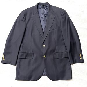 Brooks Brothers Loro Piana Navy Blue Gold Button Country Club Sport Coat Size 40